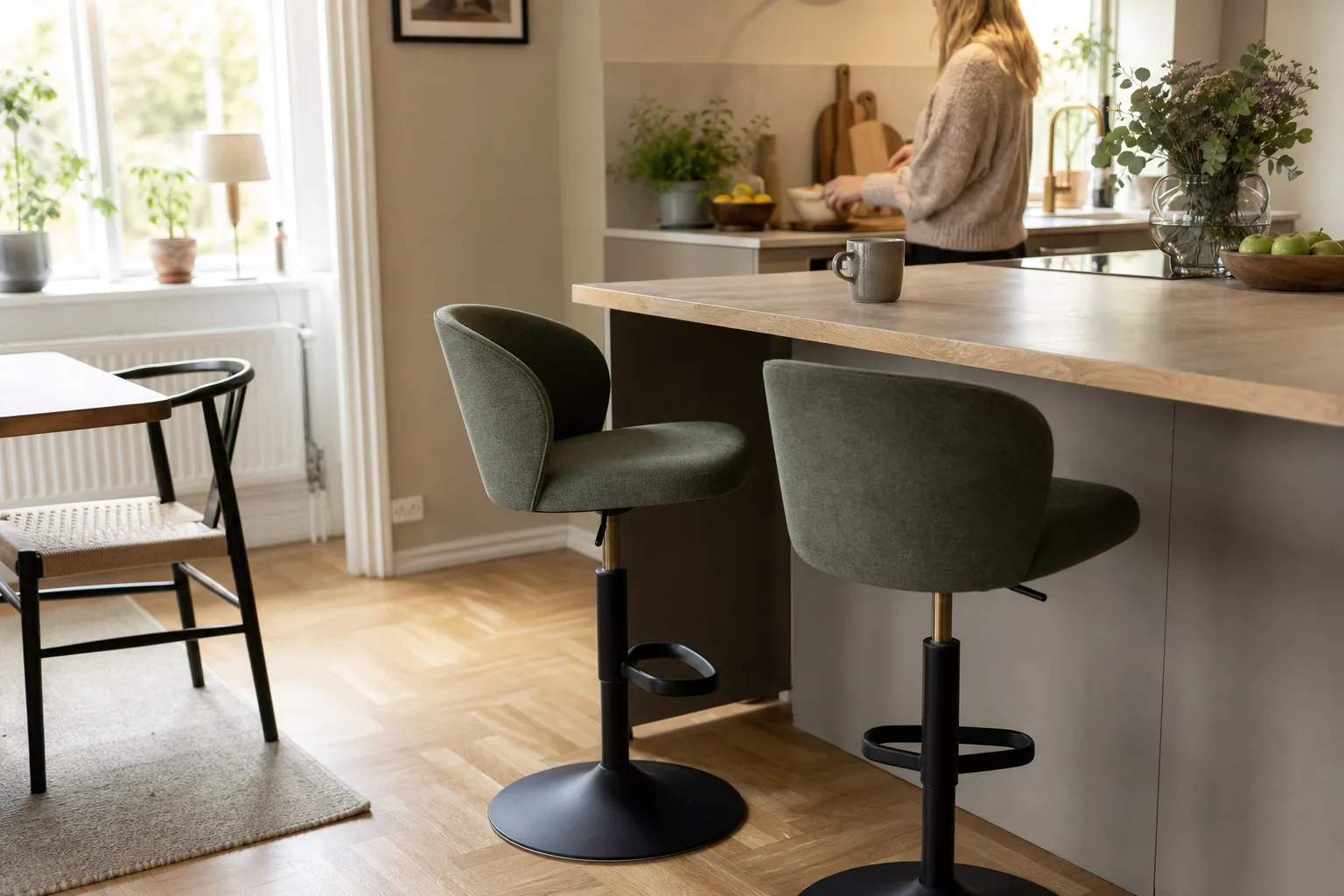 Barstol med vriden sits vid en bardisk