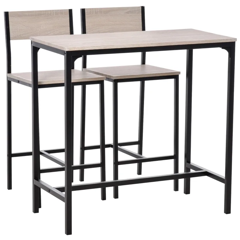 Barbord med 2 stolar metallstomme, variant A835-135