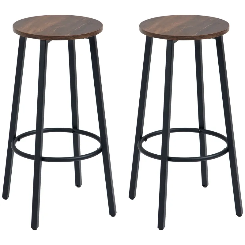 HOMCOM barpall med metallram, tvåpack, variant A835-937V00DR