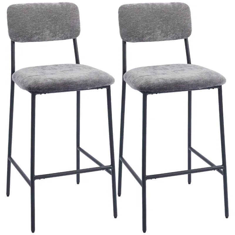 Barstolar chenille 2-pack grå, variant A83A-403V00GY