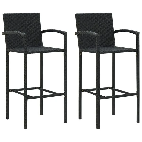 vidaXL Barstolar 2 st svart konstrotting, variant 362581